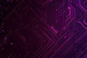 Abstract image of a circuit board with glowing lines and nodes on a pink gradient background. The intricate network of connections creates a modern, tech-inspired visual. Copy space available