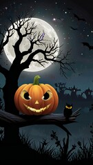halloween background with pumpkin
