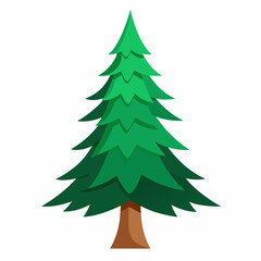 Fototapeta premium A cartoon drawing of a pine tree on a white background