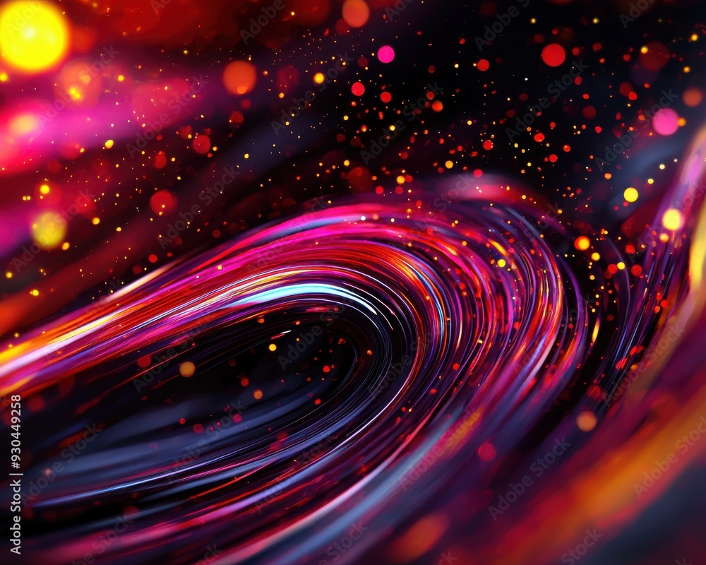 Aufkleber vibrant abstract image featuring colorful swirls and glowing particles. perfect for backgrounds and 