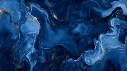 Obraz premium Deep Blue Marble Liquid, abstract