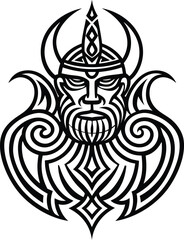 mythology modern tribal tattoo illustration black and white