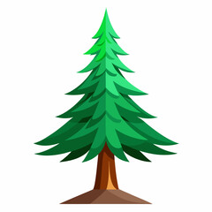 Cartoon illustration of a pine tree on a white background