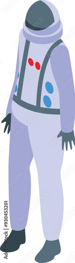 Poster astronaut is standing in a spacesuit ready for a spacewalk