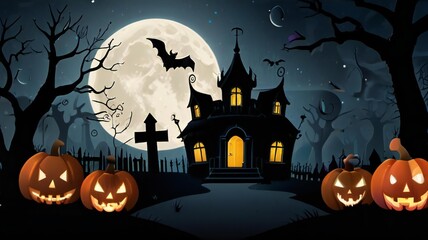 Fototapeta premium halloween background with pumpkin
