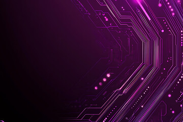 Abstract image of a circuit board with glowing lines and nodes on a pink gradient background. The intricate network of connections creates a modern, tech-inspired visual. Copy space available
