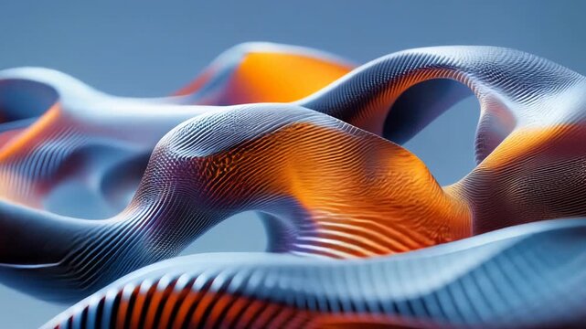 Abstract Parametric Waves Digital Art, Dynamic Flow, 3D Mesh Surfaces, Vibrant Gradient Colors, Futuristic Design, Creative Visualization for Modern Projects, Daytime, High-Energy Motion
