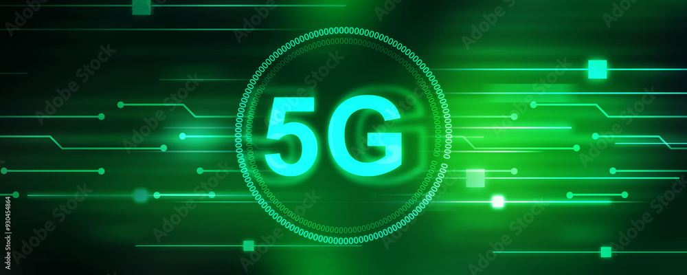 Aufkleber 2d rendering 5g network 5g connection