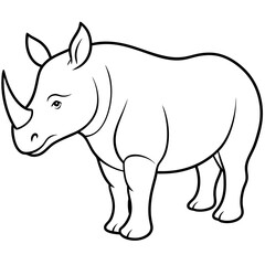 Rhinoceros line art vector illustration
