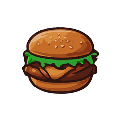Illustration of fast food icons in solid color