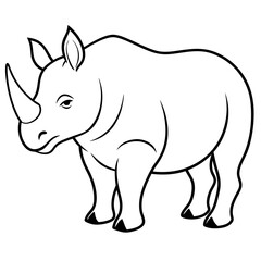 Rhinoceros line art vector illustration