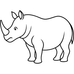 Rhinoceros line art vector illustration