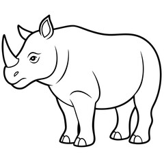 Rhinoceros line art vector illustration