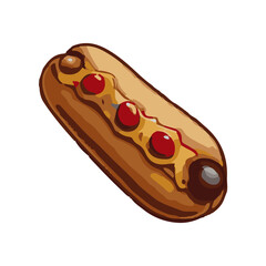 Illustration of fast food icons in solid color