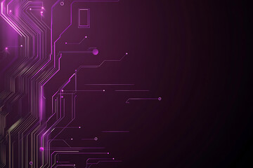 Abstract image of a circuit board with glowing lines and nodes on a pink gradient background. The intricate network of connections creates a modern, tech-inspired visual. Copy space available