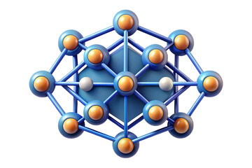 Flat AI Driven Neural Network Elements - Abstract Vector Illustration of Interconnected Nodes Symbolizing Smart Business Tone and Adaptation, Isolated on White Background