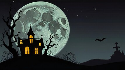 halloween background with house