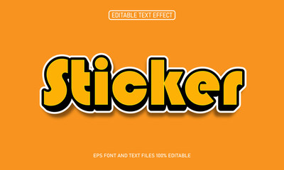 Sticker editable text effect