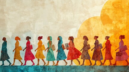 Empowering Diversity Women of Varying Abilities March for Social Justice and Equality in Digital Art Piece