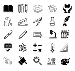 Educational objects and icons set