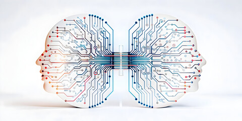 AI-Powered Digital Twin Concept with Mirrored Data Streams - Smart Business Tone