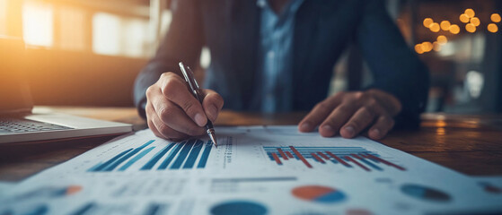 An investor analyzing the performance of a mutual fund. investor analyzing