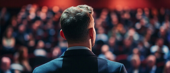 An investor attending an annual shareholder meeting of a company. investor attending