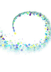 Sunburst and colorful confetti background frame illustration