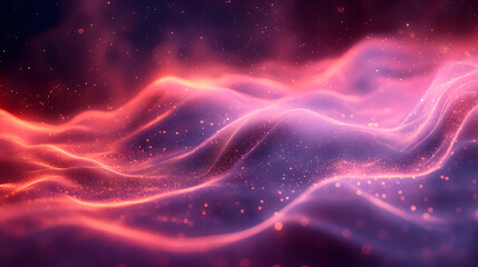 Obraz premium Abstract Particle Wave Background with Glowing Dots and Dynamic Flow