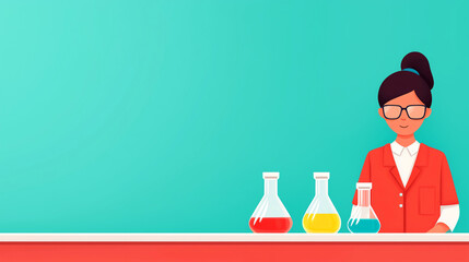 Colorful flasks. Ideal for educational, science, and chemistry themes.