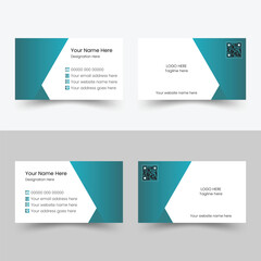 Business card, dual sided, visiting, corporate business card, print ready, unique, modern, latest visiting card, double sided smart business card design, blue gradient, Qr code, unique design.