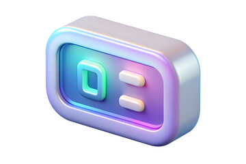 Holographic Digital Clock with Glowing Numbers on Glossy White Surface - Modern Timekeeping Technology Concept in Flat Vector Illustration with Copy Space for Business