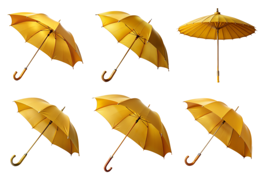 Mustard Canopy Umbrella Parasol on Transparent Background – High-Quality PNG
