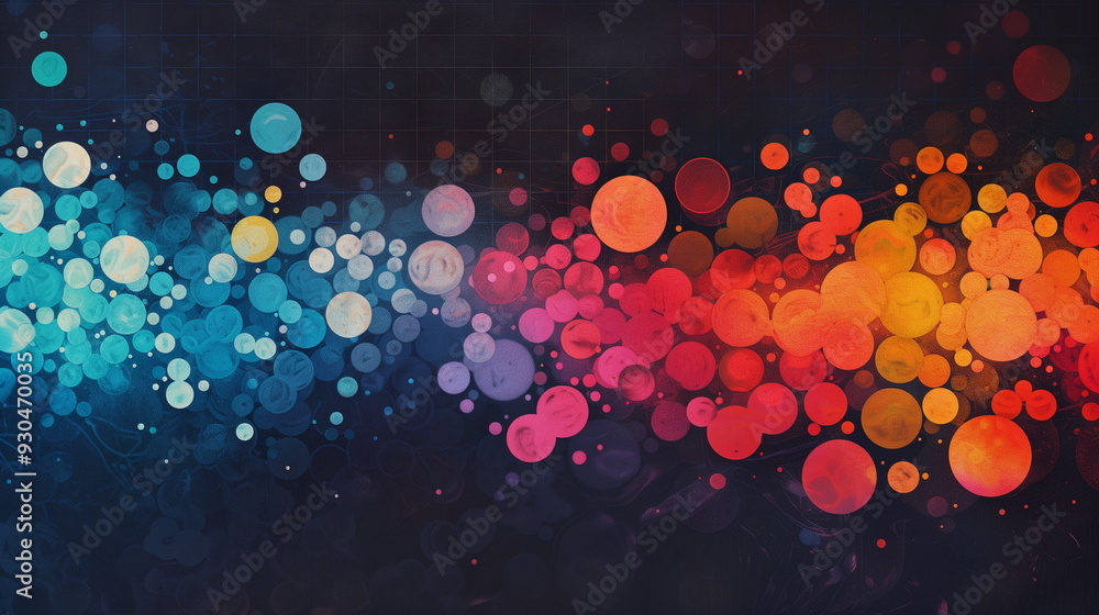 Poster science background colorful abstract background with gradient bubble overlay - modern digital art fo