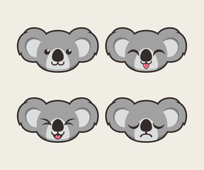 cute koala set vector illustration