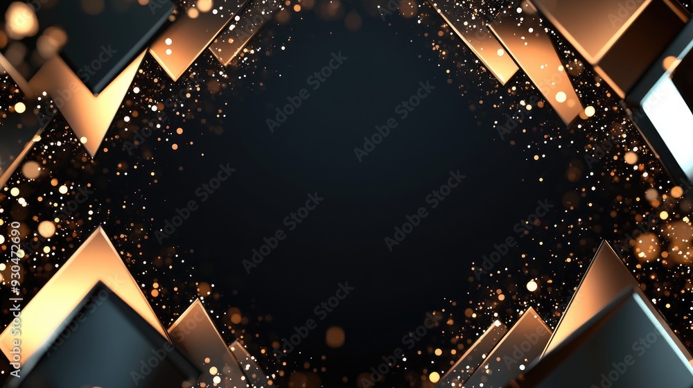 Fototapete abstract diamond shapes forming a subtle, sparkling border with generous space for inserting text or
