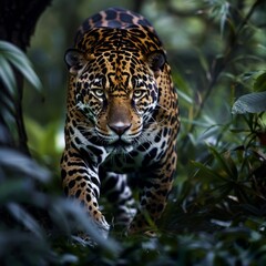 Obraz premium A Jaguar in Amazon rain forest.