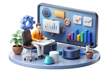 Modern Consulting Office with AI Driven Analytics and Interactive Strategy Boards - Innovative Collaboration and High-Tech Approach to Business Consulting Concept, Glossy Background Photo Stock