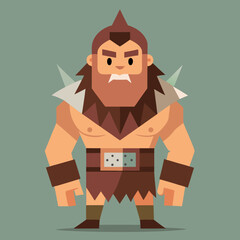 cartoon  illustration of barbarian