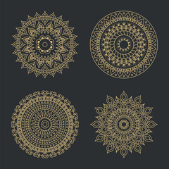 Abstract mandala pattern.Geometric shape.Unusual flower shape.Design for a wallpaper, shirt ,tile,Henna, Mehndi, tattoo, decoration. Decorative ornament in ethnic oriental style.