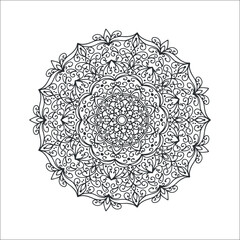 Abstract mandala pattern.Geometric shape.Unusual flower shape.Design for a wallpaper, shirt ,tile,Henna, Mehndi, tattoo, decoration. Decorative ornament in ethnic oriental style.