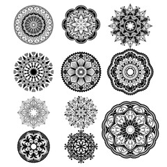 Abstract mandala pattern.Geometric shape.Unusual flower shape.Design for a wallpaper, shirt ,tile,Henna, Mehndi, tattoo, decoration. Decorative ornament in ethnic oriental style.