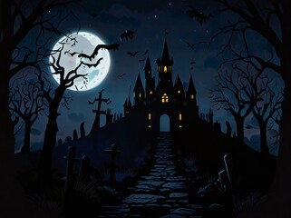halloween background with house