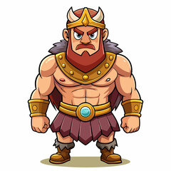 cartoon  illustration of barbarian