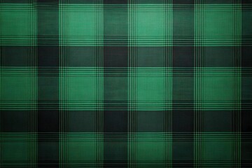 St. Patrick's celebration background. Timeless emerald shade. Tartan style. Celtic check design