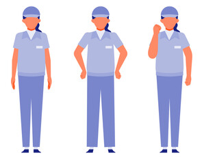 Working Woman. Concept for Problem Solving. Woman cartoon character. People face profiles avatars and icons. Close up image of Problem Solving Woman.