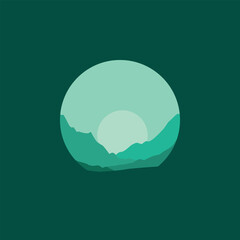 nature landscape panorama in circle illustration vector