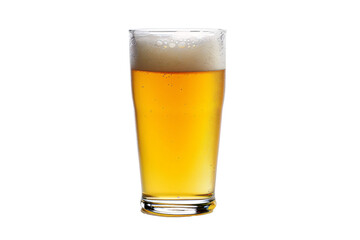 a glass of beer with foam