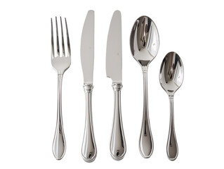 a silverware set with a fork spoon and knife