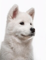Fototapeta premium 北海道犬の子犬のポートレート（Hokkaido inu puppy portrait on white background） 